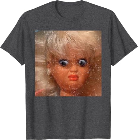 Maglietta Meme Faccia di Bambola Divertente Disgustosa Moda Donna Abbigliamento Estetico Artistico Regalo Originale Cotone Street Manica Corta Camicette