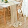 8pcs Wine Red Table Runner Rustic Burgundy Cheesecloth Table Runner For Wedding Birthday Party Christmas Tablecloth Overlay Deco