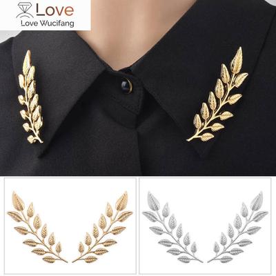 1 par de broches de folhas de árvore da moda para mulheres e homens, broches femininos de folhas requintadas, colarinho, agulha, acessórios de joias para festa, presentes