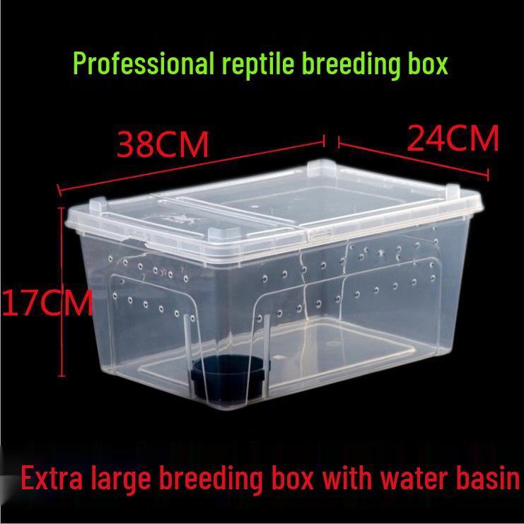 Extra Large Reptile Breeding Box for Silkworms, Spiders, Frogs, Geckos, Lizards, Snakes, Insects, and Turtles.