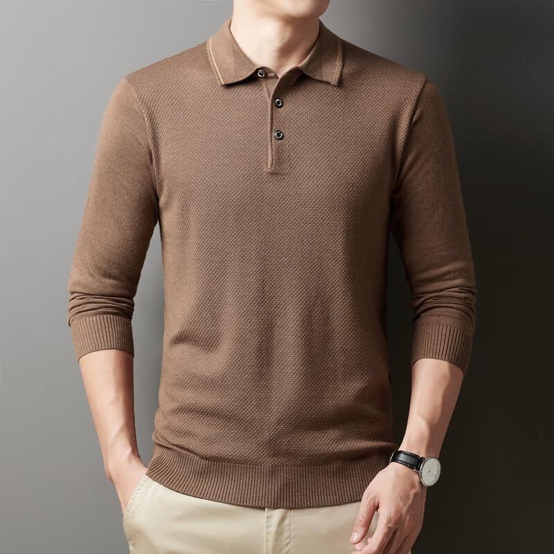 Men's Thick Polo Collar Wool Blend Knit Sweater