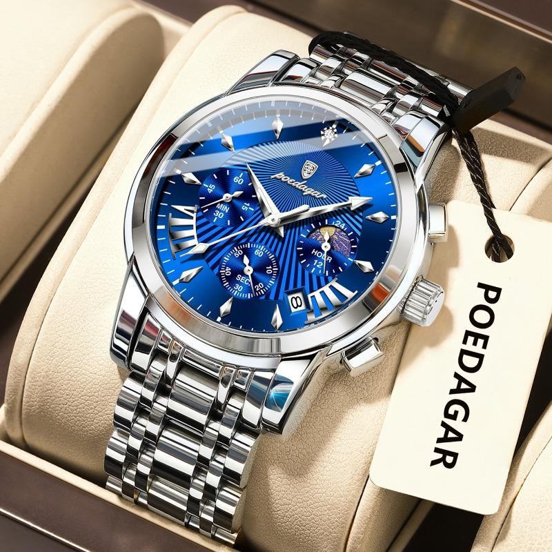 Top Brand Multi-function New Men's Watch Waterproof Fashion Quartz Luminous Calendar Wrist Watch