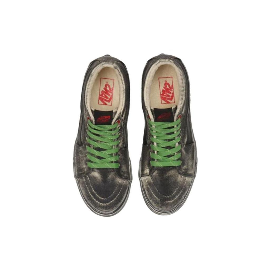 Vans Sk8 Old Changsha Stinky Tofu Colorway Durable Breathable Mid-Top Skate Shoes Unisex Skate Shoes Black Green VN0A3WM3CK4