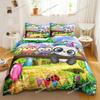 Cartoon Owl Bedding Set 3D Wildlife Print Comforter Cover Bird Animal Duvet Cover King Size Nighthawk Soft Polyester Quilt Cover