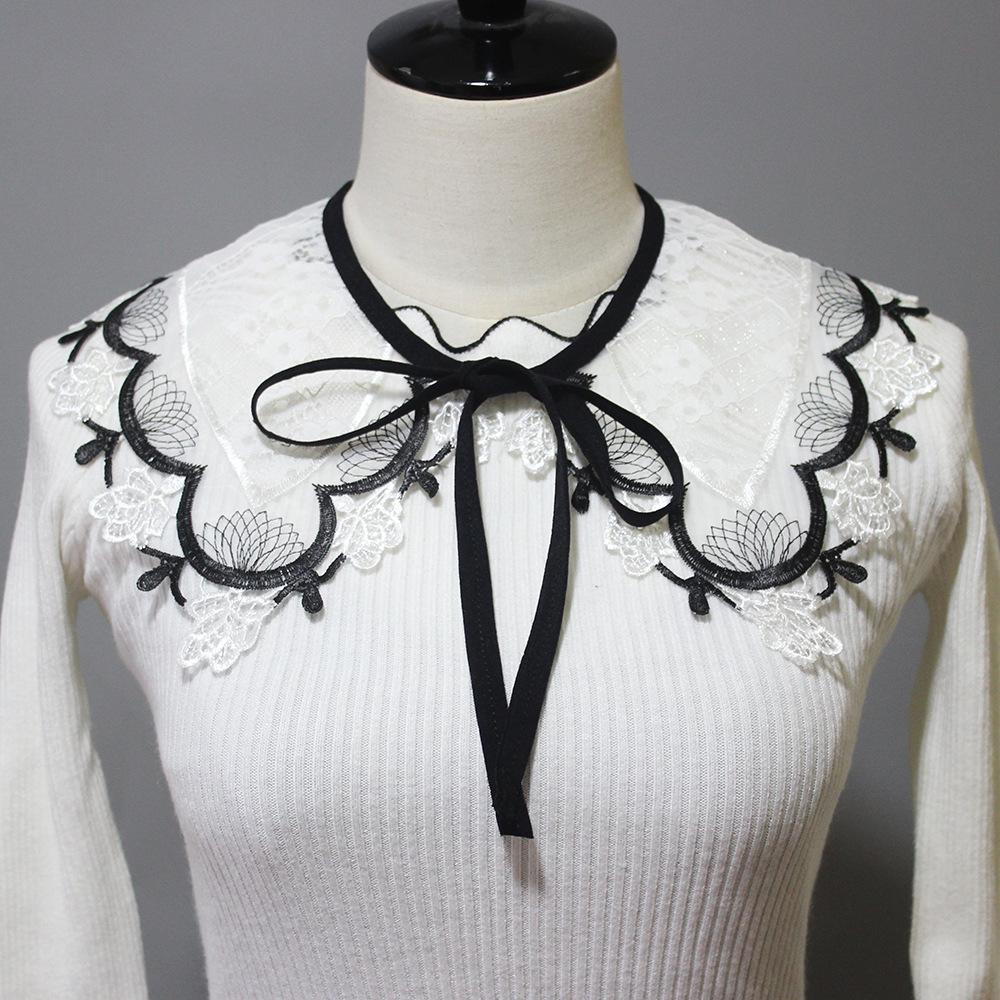 Stage Photo Girl Literary Style Fake Collar Necklace Small Ralph Collar Wooden Ear Clown Collar