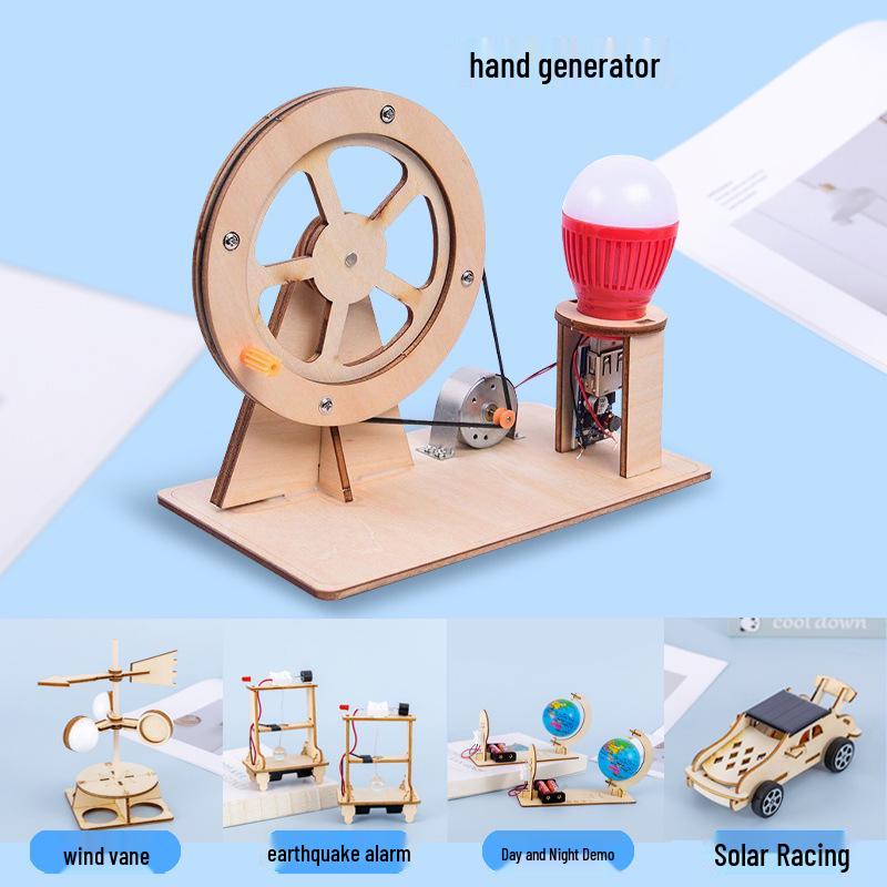 Hand-Cranked Generator DIY Science Kit: Educational Toy for Elementary Students