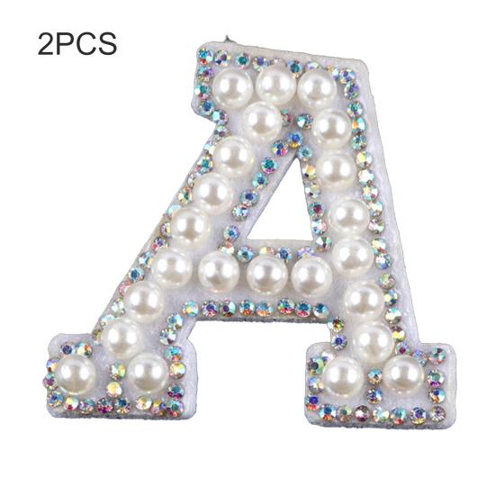 2Pcs DIY Handmade Patch Decor Fabric Adorable English Letter Shape Patch Sticker for Bag