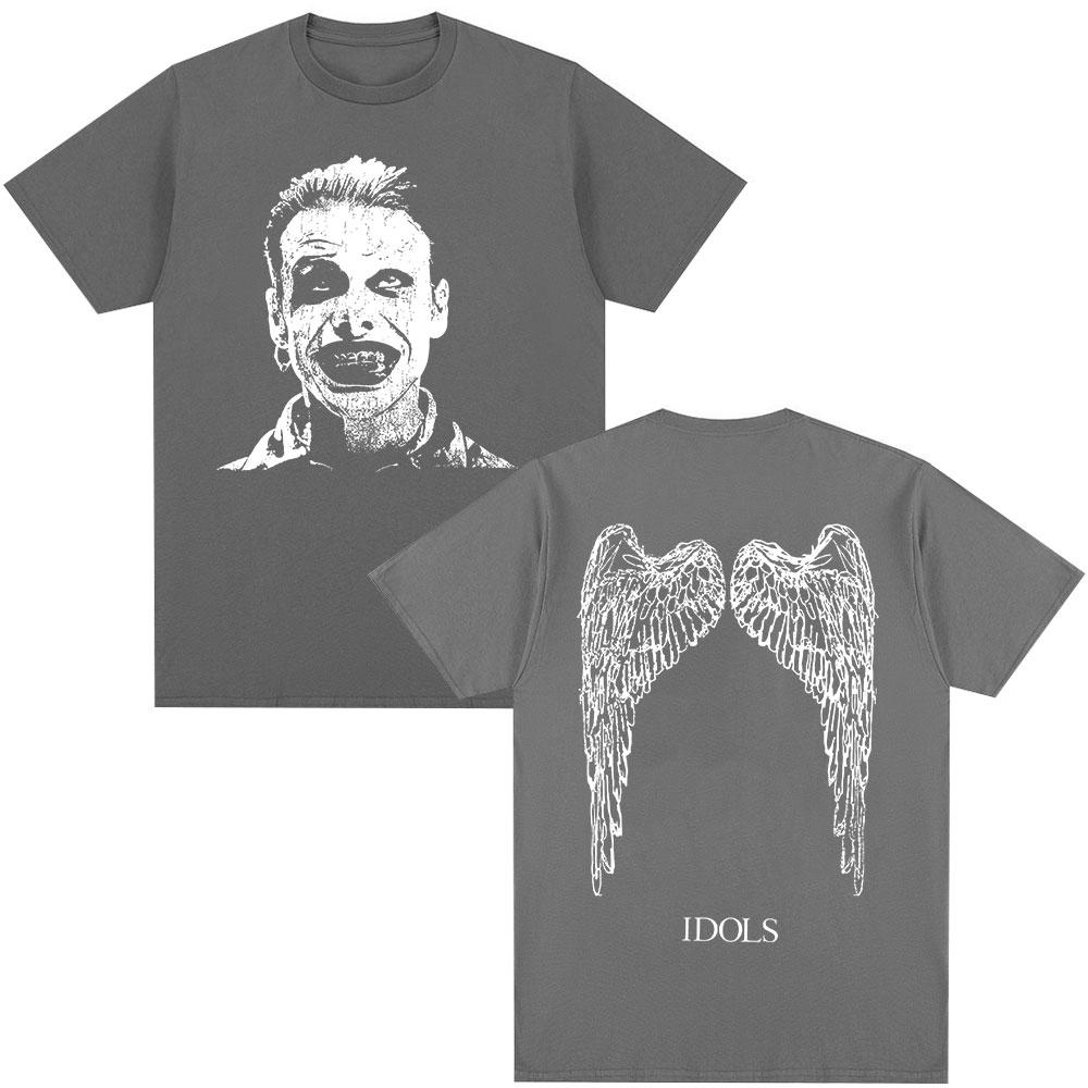 Yungblud IDOLS Wings Album Tshirt Mens Clothing Fashion Gothic Short Sleeves Cotton Summer Oversized ONeck T Shirt Streetwear