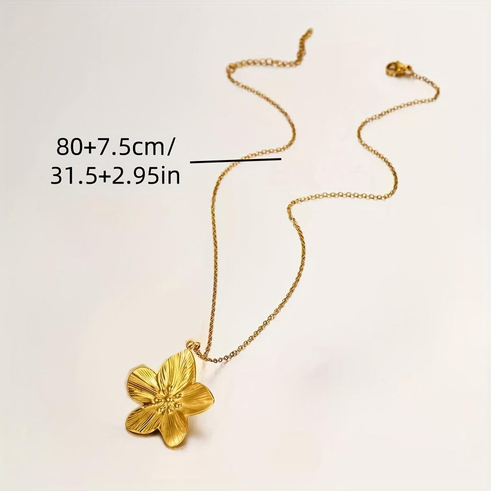 European Style Metal Flower Pendant Long Necklace: Versatile Women's Sweater Chain for Special Occasions