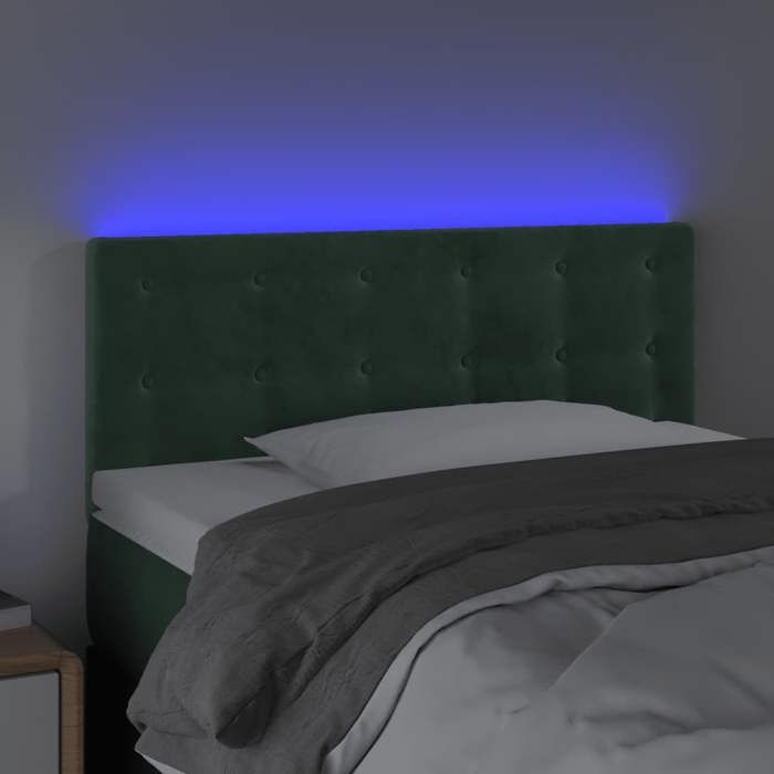 VidaXL LED Headboard Bedroom Furniture Single Bed Accessory Headboard Bed Frame Interior Dark Green 3122091