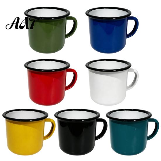 Nostalgic Style Drinkware Retro Enamel Coffee Mug, 360ml Vintage Colorful Tea Cup, Camping Enamelware for Office And Home Use Gift Lovers