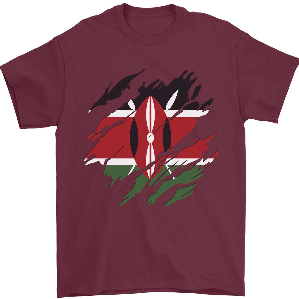 Torn Kenya Flag Kenyan Day Football Unisexs TShirt 100 Cotton S