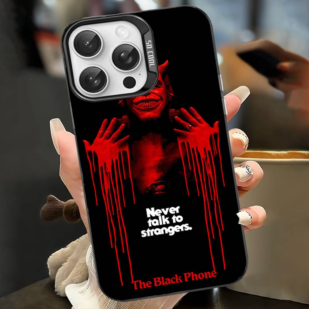 Horror Movie The B-Black P-Phone Phone Case For IPhone 17 16 15 14 13 12 11 Pro Max Plus Color Silver Cover