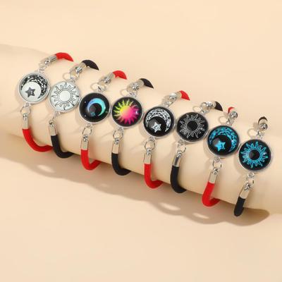 Leuchtendes Sonnen- und Mond-Paararmband - Verstellbar, Unisex-Geschenk für Geburtstage & Jahrestage