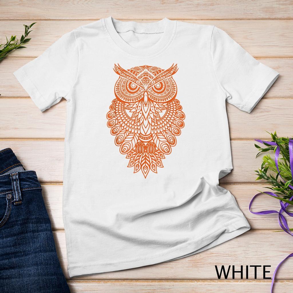 Cute Geometric Owl Art Mandala Style Bird Men Women Forest Unisex T-shirt