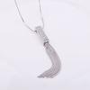 JMXD European Long Tassel Necklace Women Czech Crystal Geometric Pendant Snake Chain Korean Versatile Sweater Chain Gift