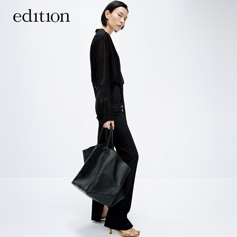 

Edition Women s High-Waist Straight-Leg Ankle Slit Trousers S 160