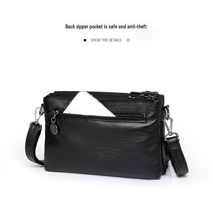 Trendig mjukt läder flerlagers damaxelväska/crossbodyväska