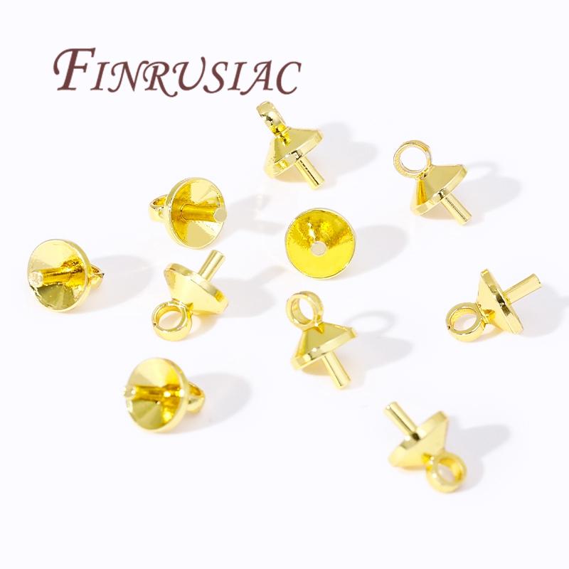 20/40Pcs 18K Gold Plated Screw Eye Pins Bail Top Drilled Beads End Caps Pendant Charms Connectors For DIY Jewelry Making