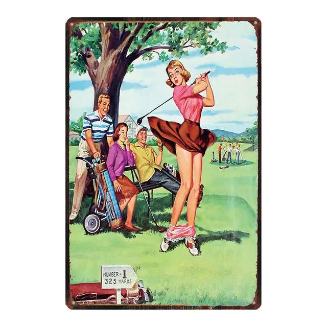 Vintage Russian Cartoon PinUp Girl Metal Tin Sign Retro Iron Painting Plaque for Pub Cafe Home Wall Decor Sexy Girl Poster