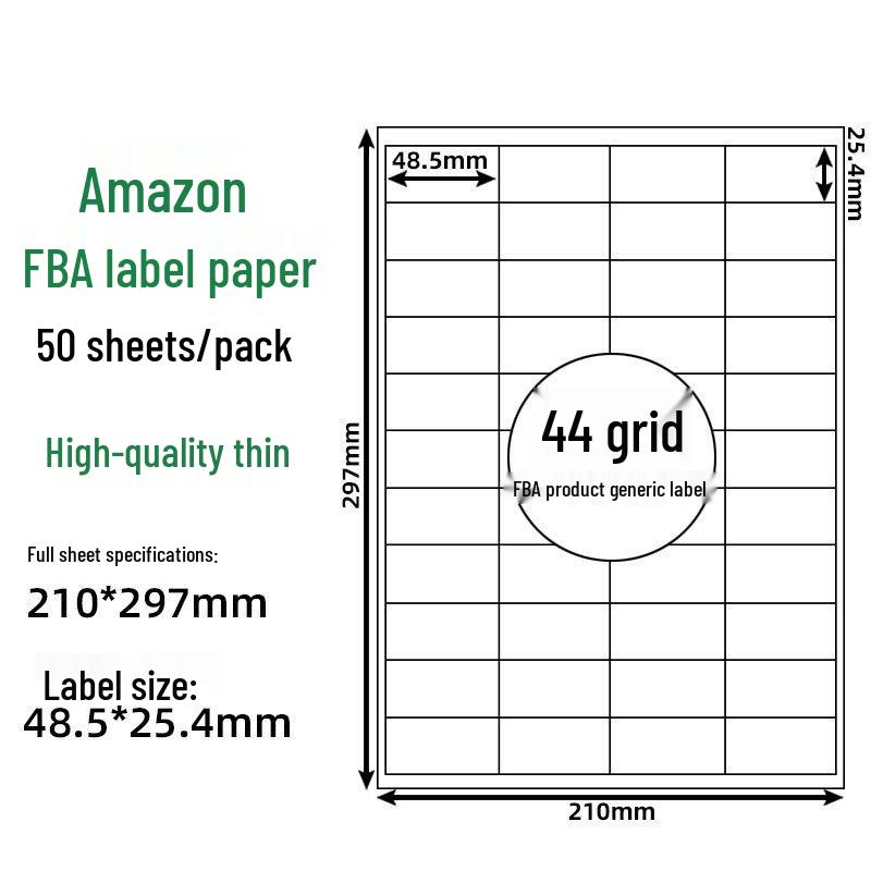 FBA Self-Adhesive Label Paper, 30 Grids, 6 Grids, 40UP44, 212427 Grids.