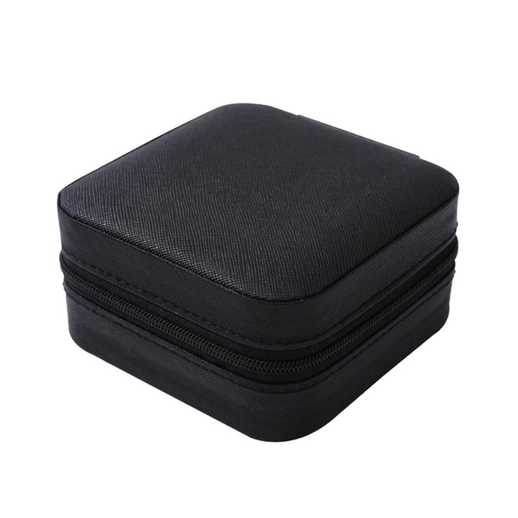 Single Layer Storage Box Small Travel Leathers Jewelry Box Zipper Holder for Rings Earrings Necklaces Storage Display