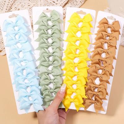 10 Stück/Set Einfarbige Grosgrain-Band-Haarspangen für Kinder Schleifen Haarspangen Boutique Handgefertigter Kopfschmuck Mädchen Baby Haarschmuck