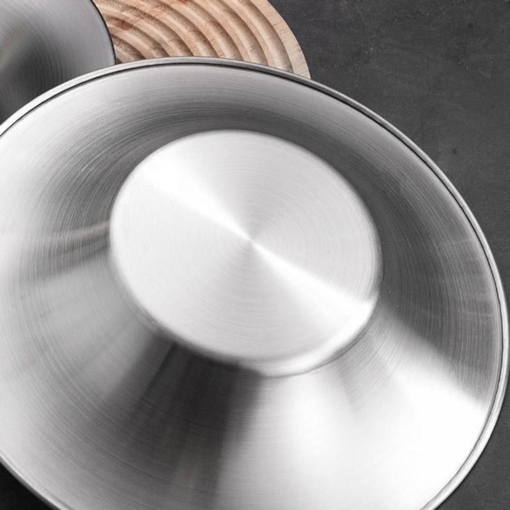 Deepened Design Round Dinner Plates 304 Stainless Steel Steak Plate Set Tableware For Dining
