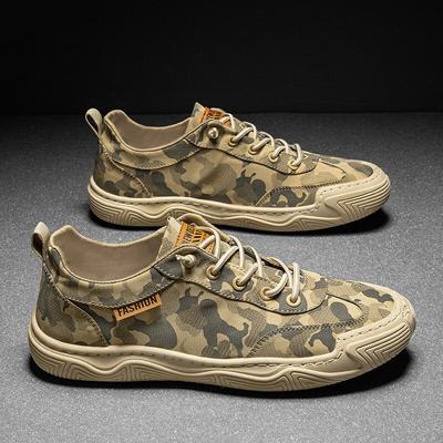 Chaussures d'été pour hommes, chaussures décontractées respirantes et camouflage, baskets plates pour hommes, chaussures de marche en plein air, mocassins antidérapants