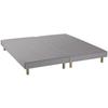 DEKO DREAM Rakenne - Upholstered Slatted Bed Bases 2x90x200 - Solid Grey Wood + Feet