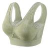 Plus Size Breathable Hollow Out Printed Sports Bra, Wireless Thin Running Athletic Bra for Women