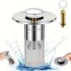 1-4PCStainless Steel Sink Drain Stopper Odor Proof Press Type Bouncing Core for BathroomWashbasin Universal Plumbing Accessories