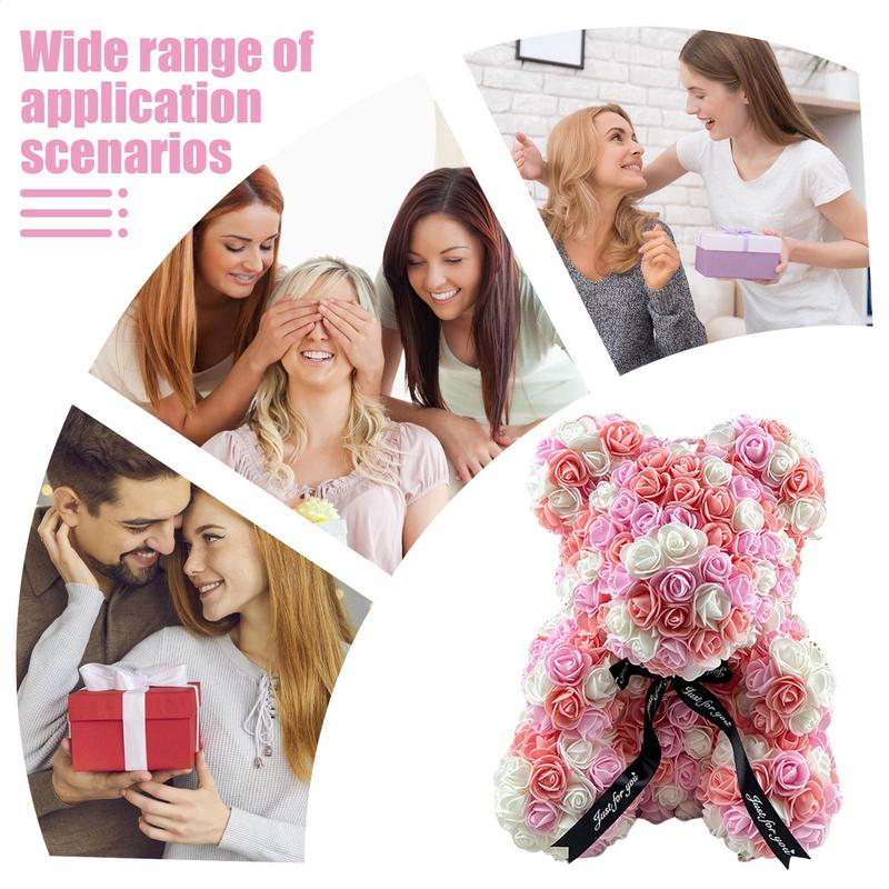 25cm Artificial Flowers Bear Rose Bear Romantic Creative Gifts For Valentines Day Mothers Day Anniversary Wedding Eternal Flower