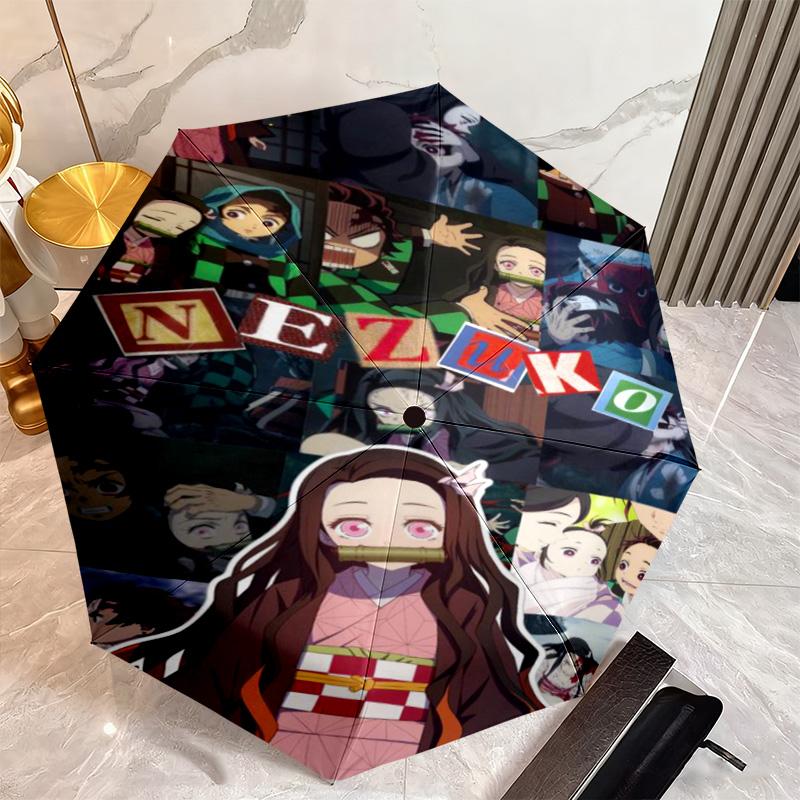 Japanese-style cartoon Demon Slayer Kamado Tanjiro & Kamado Nezuko umbrella including home travel and outdoor activities Multi functional umbrella 14