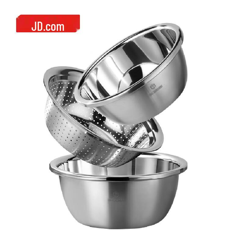 Jingdong Jingzao 304 Stainless Steel Round Washing Basin Set