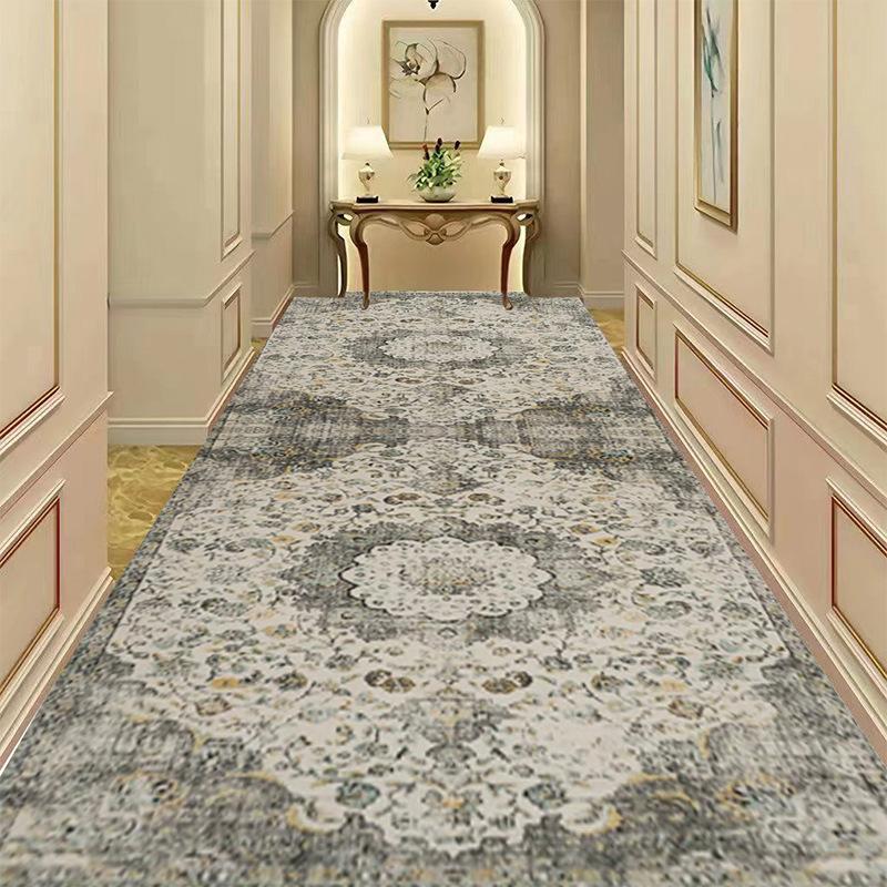 Retro Long Corridor Carpet Luxury Decoration Home Hallway Rug Non-slip Washable Stair Passageway Runner Foot Mat Customizable