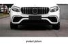 Compatible with Mercedes-AMG X253: GLC 63 front and rear bumpers, grille, and black/white/silver exhaust tips.
