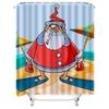 TU Funny Santa Claus Shower Curtain Beach Themed Bathroom Decor Holiday Festive Print Waterproof Fabric Home Textile Gift