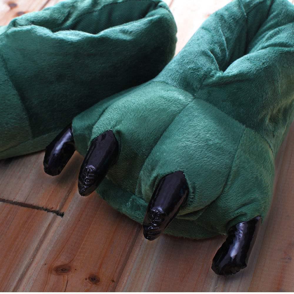 Dinosaur Claw Plush Slippers - Cozy Indoor Cotton for Couples