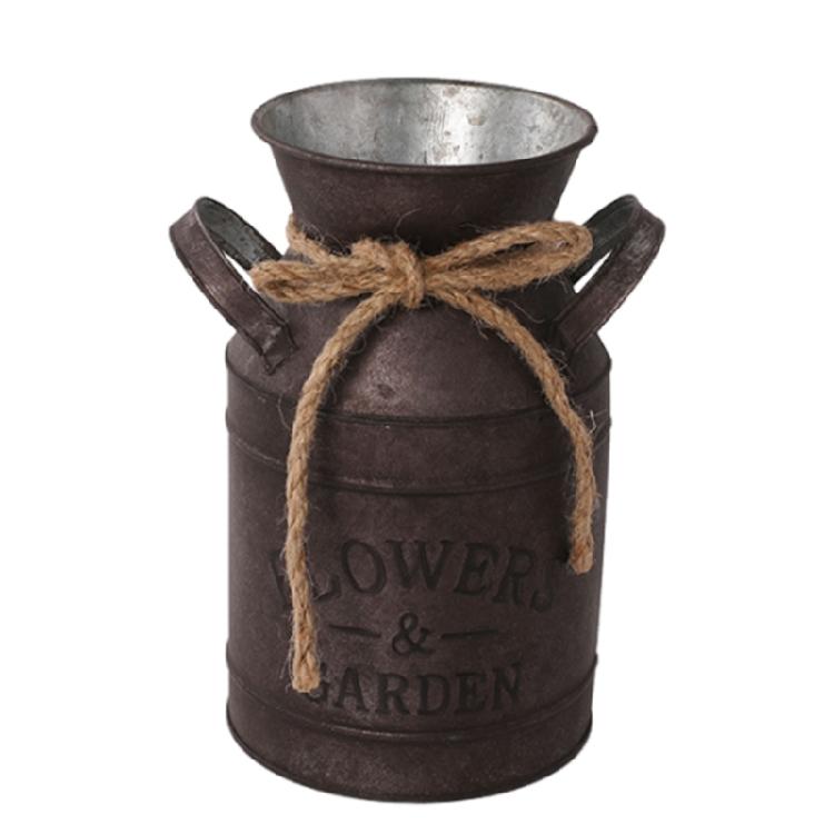 Metal Floral Holder, Durability Rusts Finish Country Holder Milk Can for Homes Gardening Flower Holder Decorations