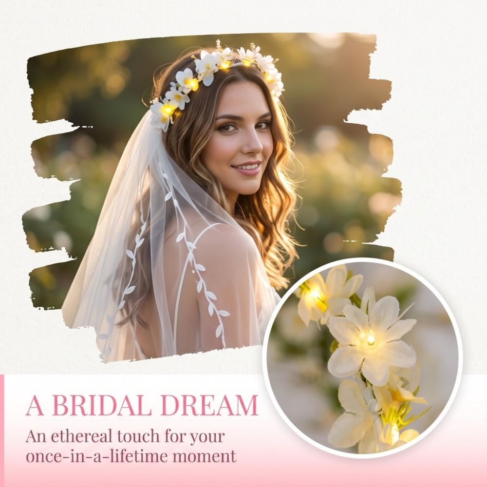 Weicher Brautschleier Leichter Hochzeitschleier Fotorequisiten Girlande Kopfschleier Hochzeit