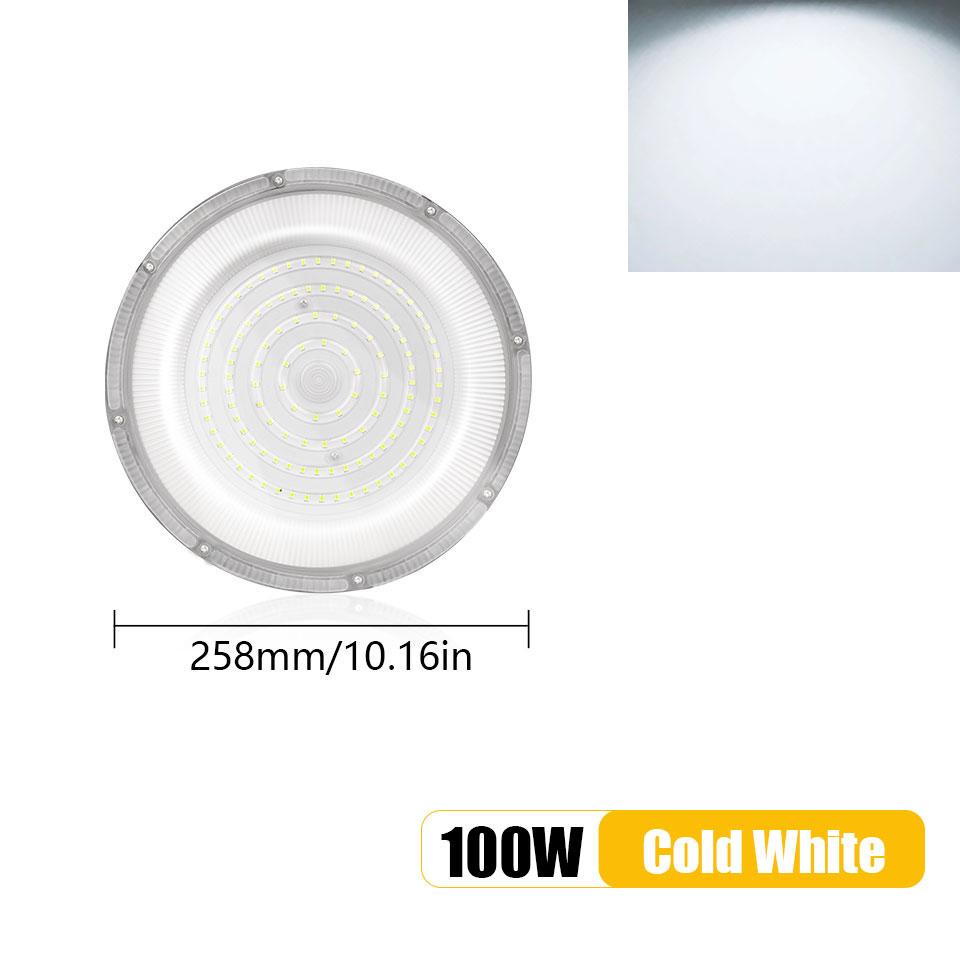 LED UFO High Bay Light 50W-600W AC85-265V Cold White Brightness IP66 Waterproof And Dustproof For Outdoor Garden Wall Industry
