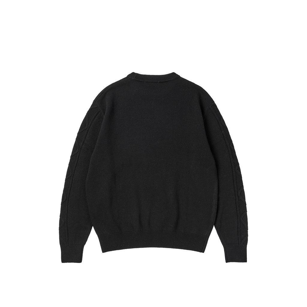 WORTHWHILE MOVEMENT Damaged Fisherman Knit (Black)