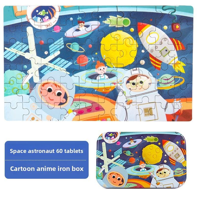 Holz-Kinderpuzzle mit 60 Teilen für Früherziehung und Konzentrationsförderung