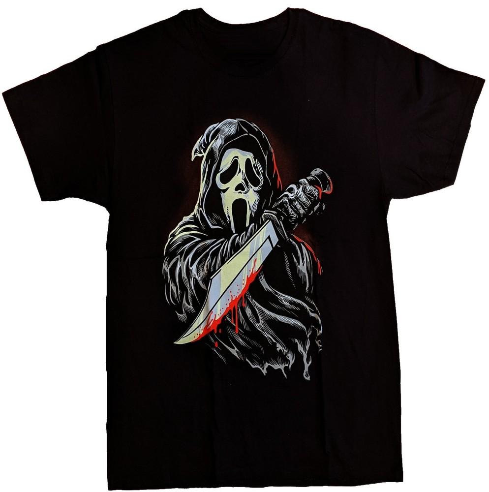 Scream Ghost T-Shirt New Halloween Tee Bloody Knife Horror Unisex T-Shirt