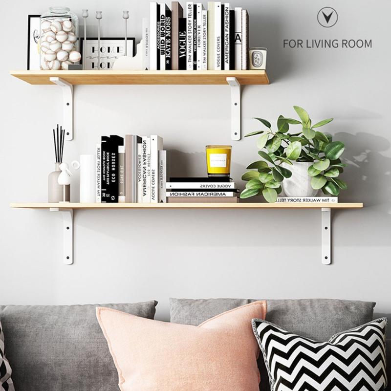 2 Pieces L-Shape Floating Shelf Brackets Invisible Shelf Support Right Angle Metal Wall Mounted Brackets Easy to Install