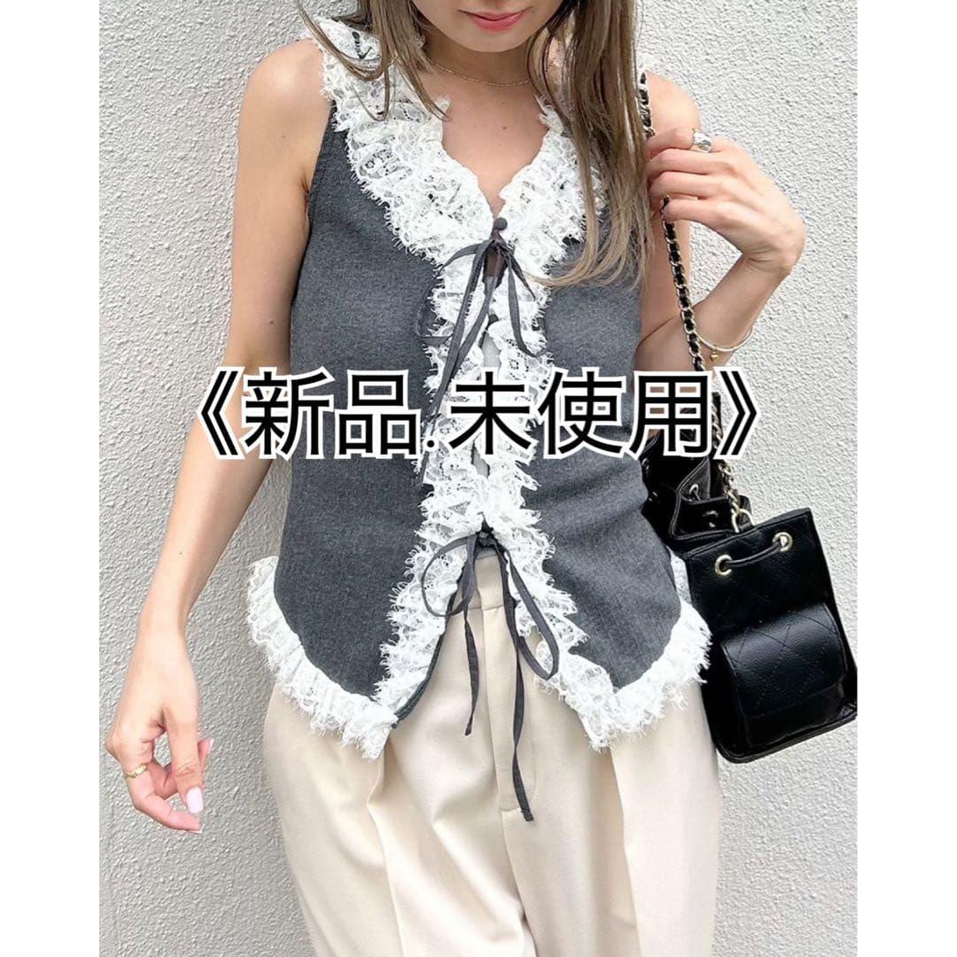 LILYBROWN Lace frill combination cut tops