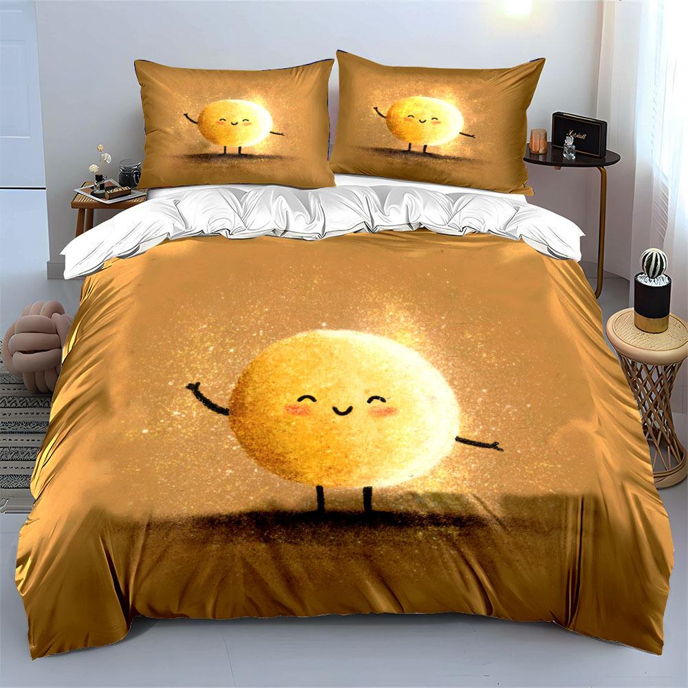 "Decorative Cute Sunlight Ornaments" Soft Skin-Friendly Bedding Set Includes 1 Duvet Cover And 2 Pillowcase, Gift