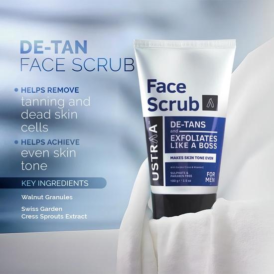 Ustraa Kit nettoyant visage éclat - Mousse nettoyante visage - Pour un teint éclatant - 150 ml | Prévention des points noirs | Sans SLS ni exfoliant visage - Débronzant 100 g