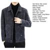 Herrenjacke Revers Langarm Plaid Print Mantel mit Taschen Einreihiger Verschluss Verdickte Oberbekleidung